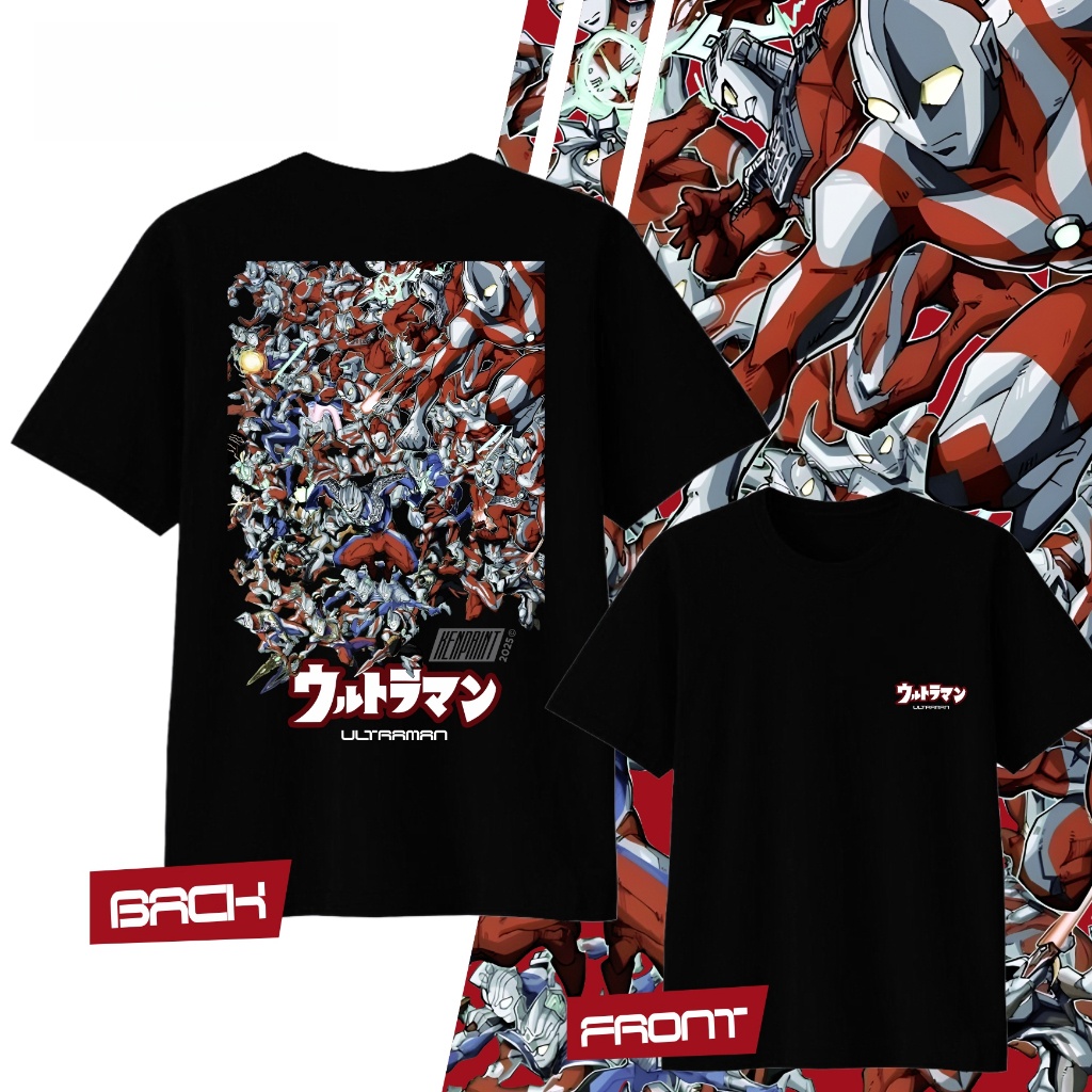 Street Fashion Anime - Anime Ultraman Printed Cotton Y2K T-shirt