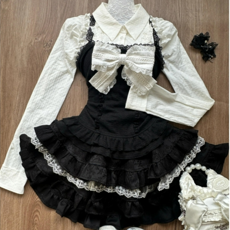 Y2k Aesthetic Lolita Style 3 P - đánh giá và giá Street Fashion Harajuku