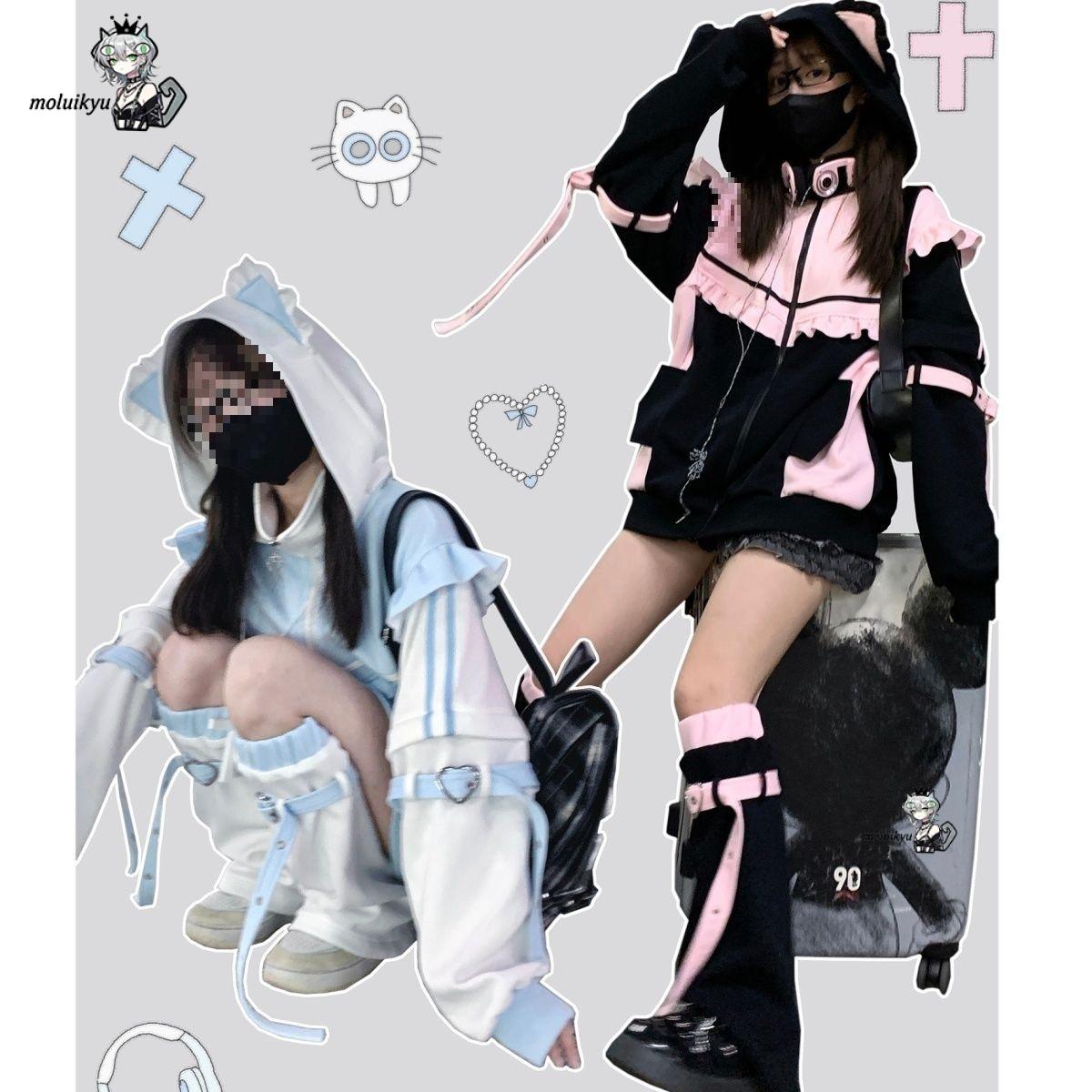 Y2K Kawaii Cat Ear Hoodie Wome - đánh giá và giá Street Fashion Harajuku
